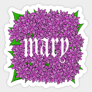 mary. name art with flowers. Sticker